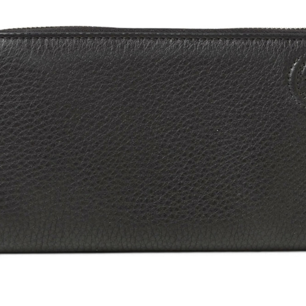 Gucci Soho Round Long Wallet 328318 Leather Black Women's Men's
